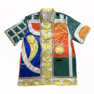 「#3029」Casablanca 2022 spring and summer new table tennis printed silk short-sleeved shirt
