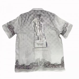 「#3030」Casablanca 22SS guardian plaster, black and white gradient men and women lovers Hawaiian short-sleev