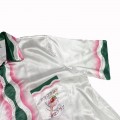 「#3032」Casablanca SS22 spring and summer, pink and green wavy print color bump short-sleeved shirt