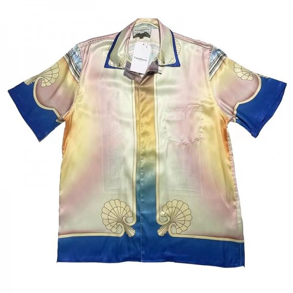 「#3035」Casablanca dream beach silk color printed shirt expensive summer street shirt