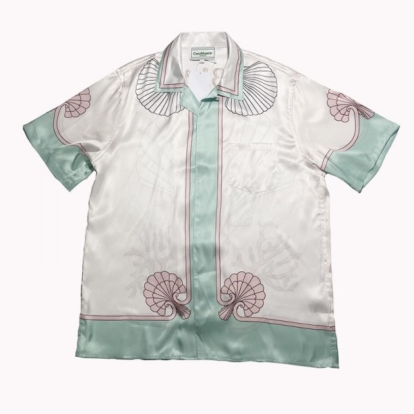 「#3055」Casablanca 22SS pink shell coral short sleeve shirt