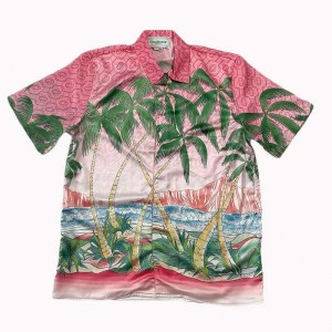 「#3056」Casablanca Sunset Silk Sicilian lazy wind coconut print holiday shirt