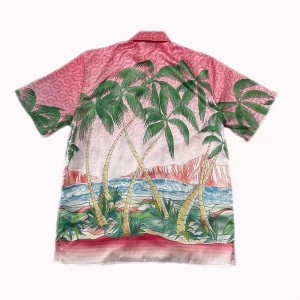 「#3056」Casablanca Sunset Silk Sicilian lazy wind coconut print holiday shirt