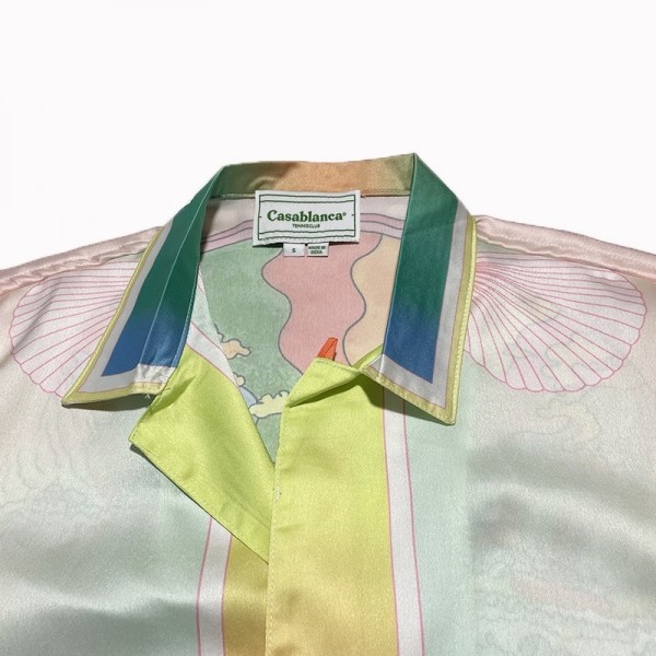 Casablanca Sicilian wind printed summer fairy tale dream short sleeve shirt