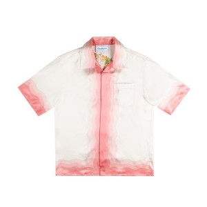 「#3058」 Casablanca Pure silk wide little holiday wind shirt