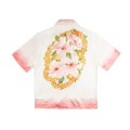 「#3058」 Casablanca Pure silk wide little holiday wind shirt