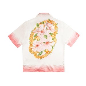 「#3058」 Casablanca Pure silk wide little holiday wind shirt