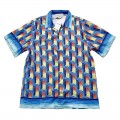 「#3059」Casablanca Dream Gate, White twill silk short sleeve shirt