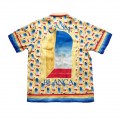 「#3060」Casablanca Dream Gate, White twill silk short sleeve shirt