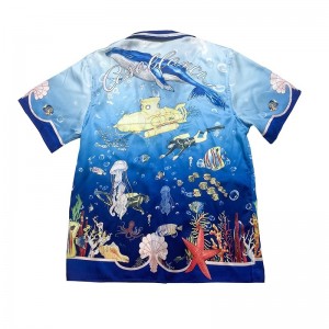 「#3063」Casablanca Sea World Submarine Print Hawaiian n wind shirt