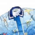 「#3063」Casablanca Sea World Submarine Print Hawaiian n wind shirt