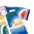 「#3064」Casablanca Painted Plaid aircraft printed silk casual short-sleeved shirt