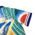 「#3064」Casablanca Painted Plaid aircraft printed silk casual short-sleeved shirt