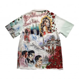 「#3102」Casablanca Tenni movie theater, Hawaiian short sleeve vacation shirt