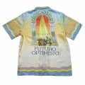 「#3116」Casablanca PROM party thinning print lazy casual n style shirt