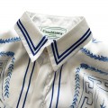 「#3117」Casablanca 23SS Blue Marble Swan Hawaiian long sleeve shirt