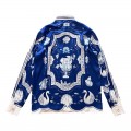 「#3126」Casablanca 23SS Blue Marble Swan Hawaiian long sleeve shirt