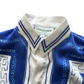 「#3126」Casablanca 23SS Blue Marble Swan Hawaiian long sleeve shirt