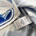 「#3126」Casablanca 23SS Blue Marble Swan Hawaiian long sleeve shirt
