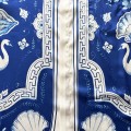 「#3126」Casablanca 23SS Blue Marble Swan Hawaiian long sleeve shirt