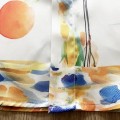 「#3128」Casablanca Dotted orange silk blouse with loose, thin sleeves