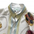 「#3129」Casablanca 23 gourmet cake travel pattern blue twill silk shirt