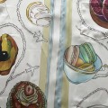 「#3129」Casablanca 23 gourmet cake travel pattern blue twill silk shirt