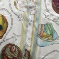 「#3129」Casablanca 23 gourmet cake travel pattern blue twill silk shirt