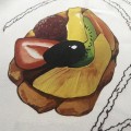 「#3129」Casablanca 23 gourmet cake travel pattern blue twill silk shirt