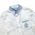 「#3131」Casablanca White blue flying fish, Sicily, long sleeve shirt