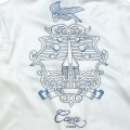 「#3131」Casablanca White blue flying fish, Sicily, long sleeve shirt