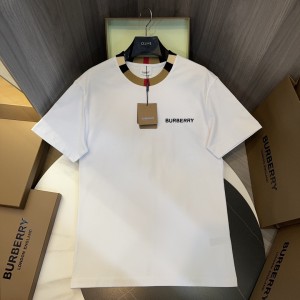 「#3150」Burberry 2024ss latest logo embroidered cotton short-sleeved t-shirt