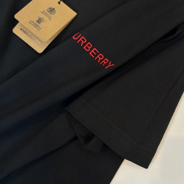 Burberry 2024ss latest logo embroidered cotton short-sleeved t-shirt