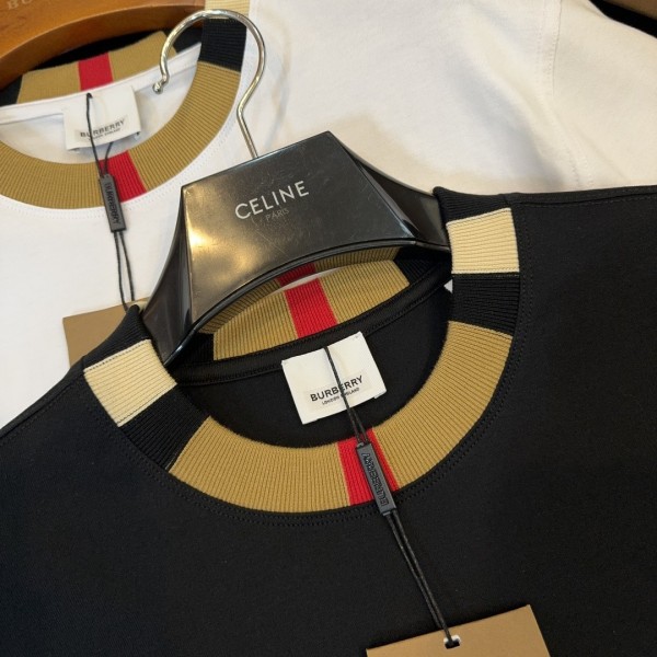 Burberry 2024ss latest logo embroidered cotton short-sleeved t-shirt