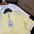「#3154」Burberry 2024ss the latest white cloth cuffs stitching small war horse printed cotton t-shirt