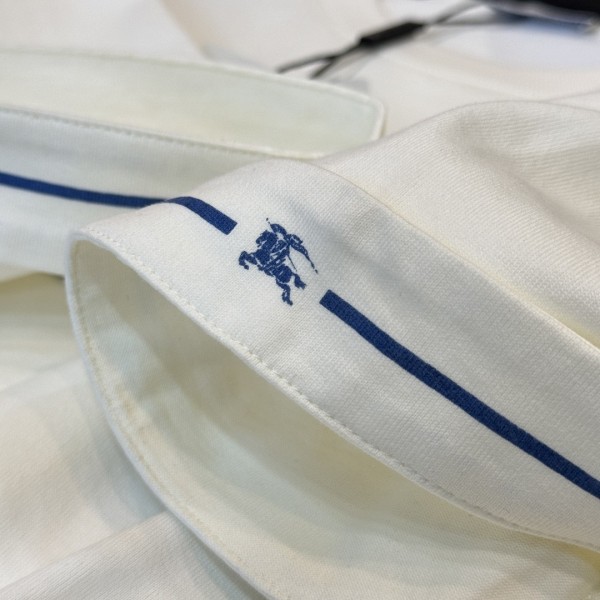 Burberry 2024ss the latest white cloth cuffs stitching small war horse printed cotton t-shirt