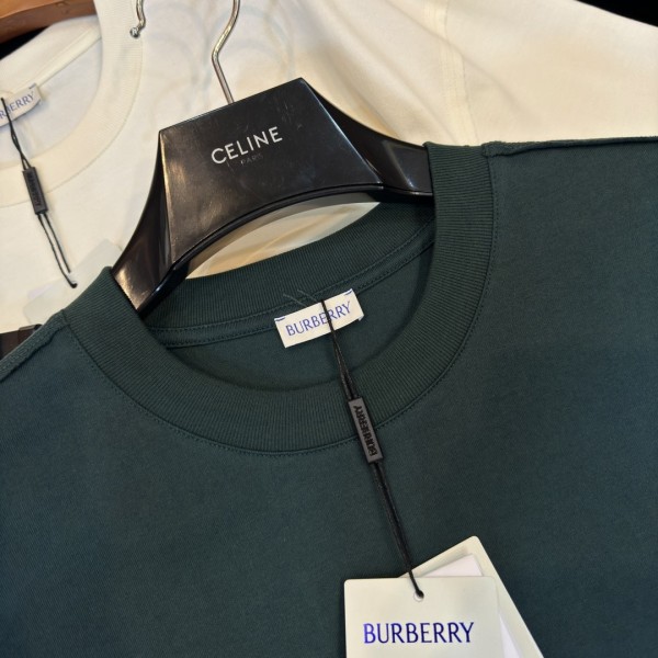 Burberry 2024ss the latest white cloth cuffs stitching small war horse printed cotton t-shirt