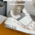 「#3165」【Handmade Custom】Louis Vuitton Himalayan Crocodile Leather Trainer Sneakers