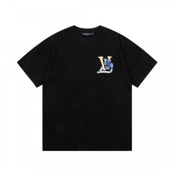 「#3179」Louis Vuitton Flowers printed with colored lettering t-shirt
