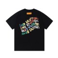 「#3179」Louis Vuitton Flowers printed with colored lettering t-shirt