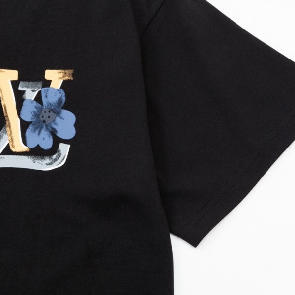 Louis Vuitton Flowers printed with colored lettering t-shirt