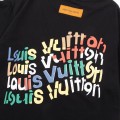 「#3179」Louis Vuitton Flowers printed with colored lettering t-shirt