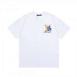 「#3180」Louis Vuitton Flowers printed with colored lettering t-shirt