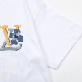 「#3180」Louis Vuitton Flowers printed with colored lettering t-shirt