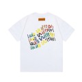 「#3180」Louis Vuitton Flowers printed with colored lettering t-shirt