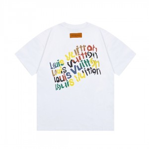 「#3180」Louis Vuitton Flowers printed with colored lettering t-shirt