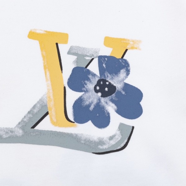 Louis Vuitton Flowers printed with colored lettering t-shirt