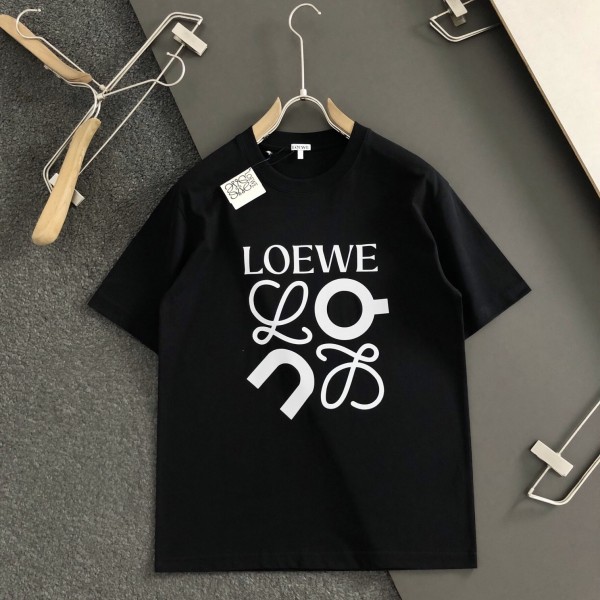 「#3189」LOEWE Black reflective process printing T-shirt