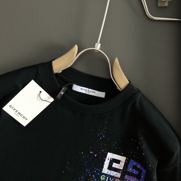 Givenchy Hand-painted colored splash-ink letters t-shirt