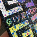 「#3190」Givenchy Hand-painted colored splash-ink letters t-shirt